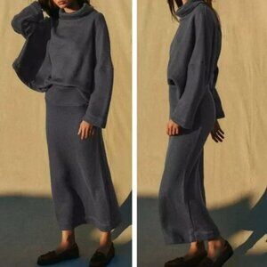 Free People Milley Reversible Fleece Skirt Set Size XS Steel Color NWT